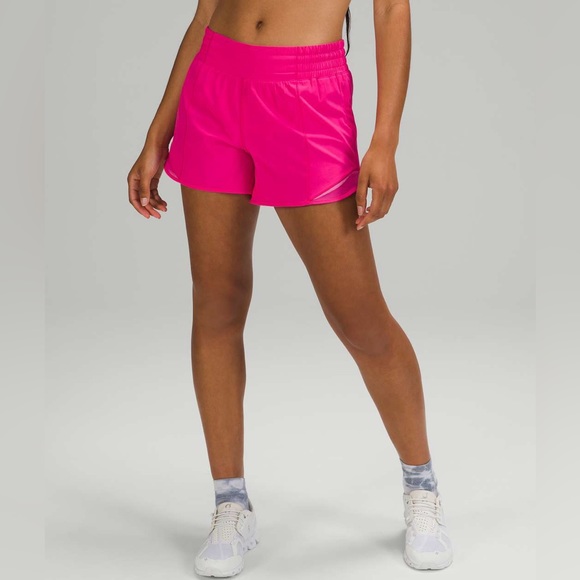 lululemon athletica Pants - Lululemon Sonic Pink Hotty Hots High Rise 4”